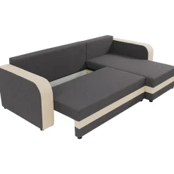 Garnero Arredamenti Divani Angolari|Divani Letto-Divano letto angolare 3 posti 237x139cm reversibile grigio beige Ponza Tessuto Treccia Fine Lux Grigio Beige