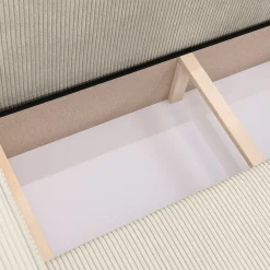 Garnero Arredamenti Divani Angolari|Divani Letto-Divano letto angolare 4 posti 272x145cm con box contenitore velluto a coste beige Ploffy