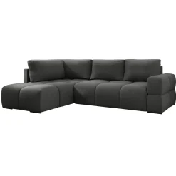 Garnero Arredamenti Divani Angolari|Divani Letto-Divano letto angolare 3 posti 267x185cm box contenitore antracite Sottovoce Tessuto Artico Antracite