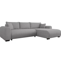 Garnero Arredamenti Divani Angolari|Divani Letto-Divano letto angolare 4 posti 285x188cm con contenitore tessuto velluto a coste grigio Soft Velluto a Coste Poso Grigio