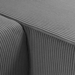 Garnero Arredamenti Divani Angolari|Divani Letto-Divano letto angolare 3 posti 244x145cm con contenitore a coste antracite Slurp Velluto Poso Antracite