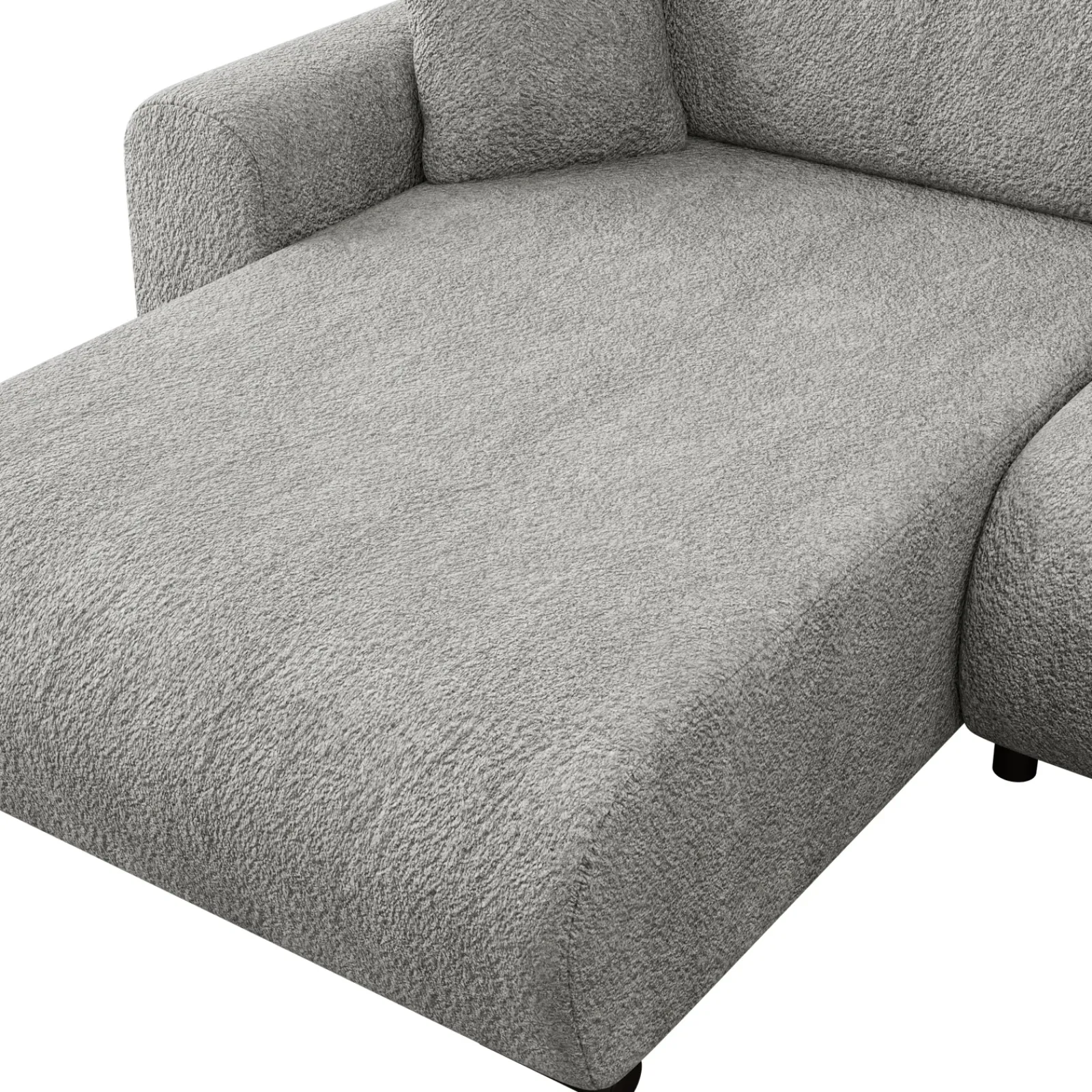 Garnero Arredamenti Divani Angolari|Divani Letto-Divano letto angolare 4 posti 285x188cm con contenitore Soft Tessuto Bouclé Grigio chiaro