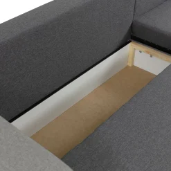 Garnero Arredamenti Divani Angolari|Divani Letto-Divano letto angolare 3 posti 237x139cm reversibile grigio Ponza Tessuto Treccia Fine Lux Grigio