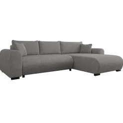 Garnero Arredamenti Divani Angolari|Divani Letto-Divano letto angolare 4 posti 285x188cm con contenitore Soft Tessuto Velo Grigio Scuro