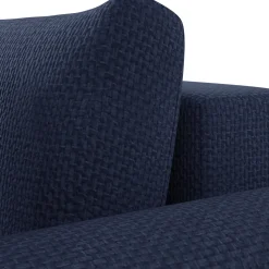 Garnero Arredamenti Divani Angolari|Divani Letto-Divano letto angolare 4 posti 285x188cm con contenitore a trama spessa blu Soft Tessuto Flow a Trama Spessa Blu