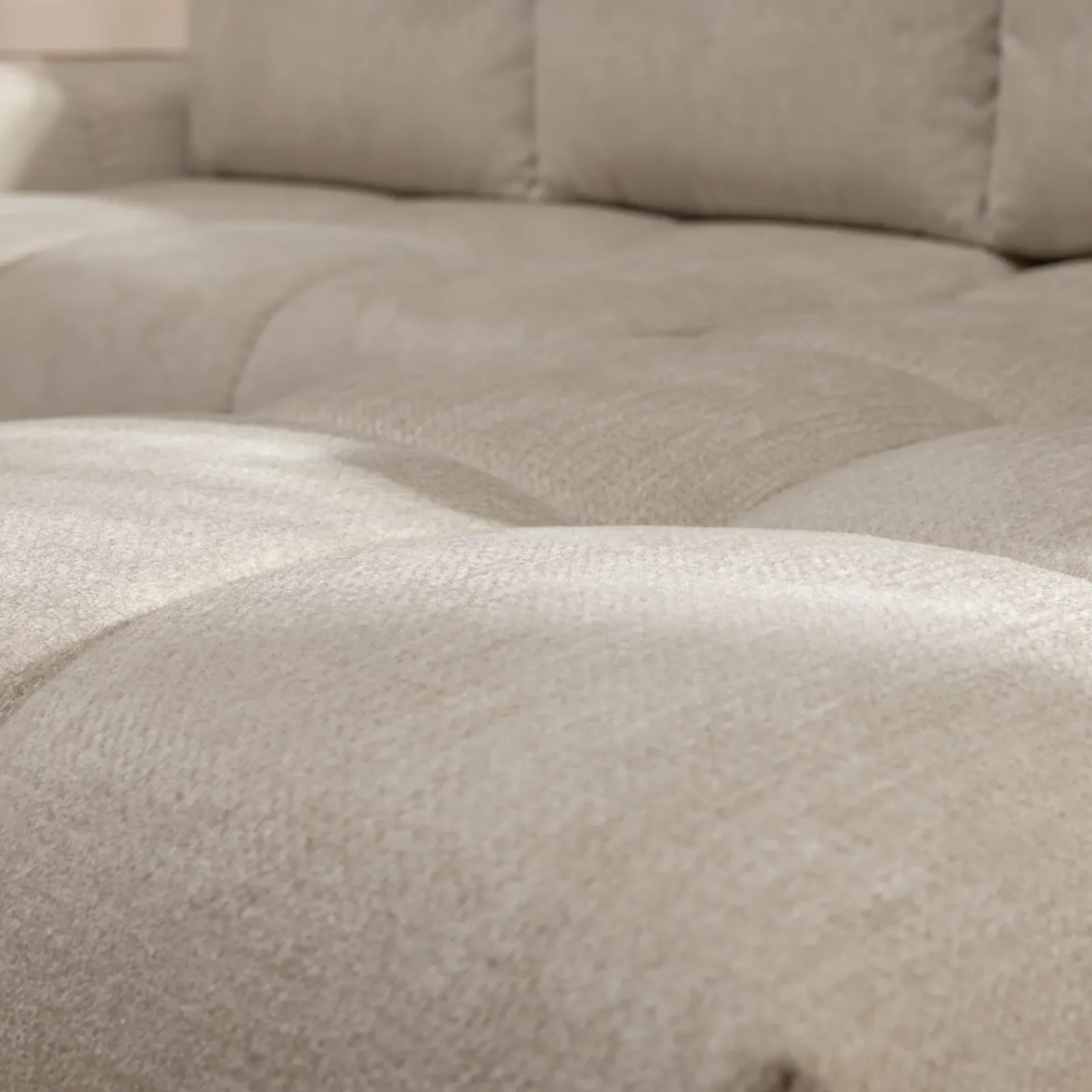 Garnero Arredamenti Divani Angolari|Divani Letto-Divano letto angolare 3 posti 267x185cm box contenitore beige Sottovoce Tessuto Artico Beige