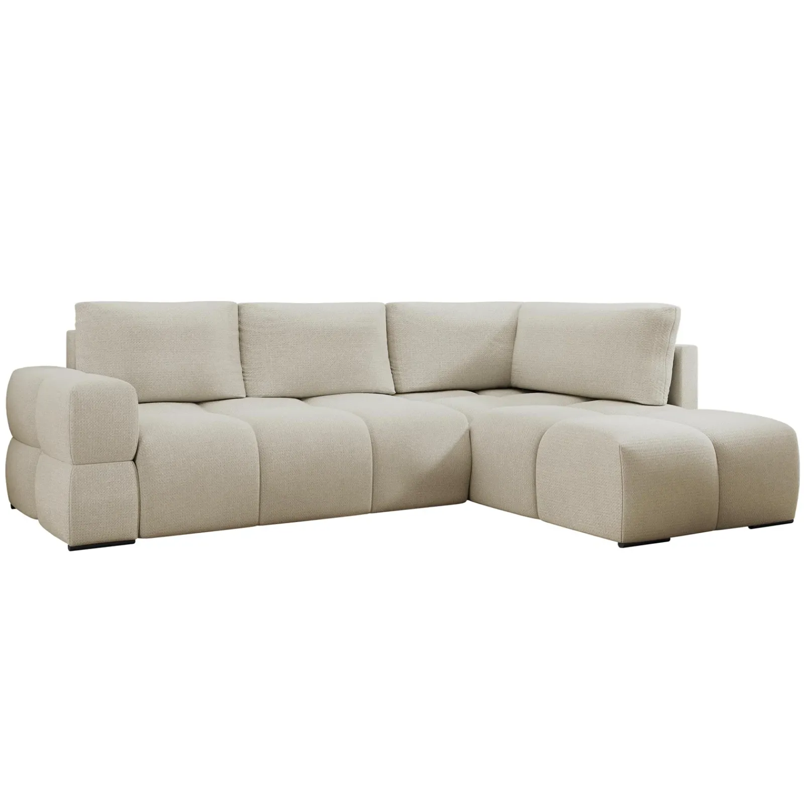 Garnero Arredamenti Divani Angolari|Divani Letto-Divano letto angolare 3 posti 267x185cm box contenitore beige Sottovoce Tessuto Artico Beige