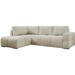 Garnero Arredamenti Divani Angolari|Divani Letto-Divano letto angolare 3 posti 267x185cm box contenitore beige Sottovoce Tessuto Artico Beige