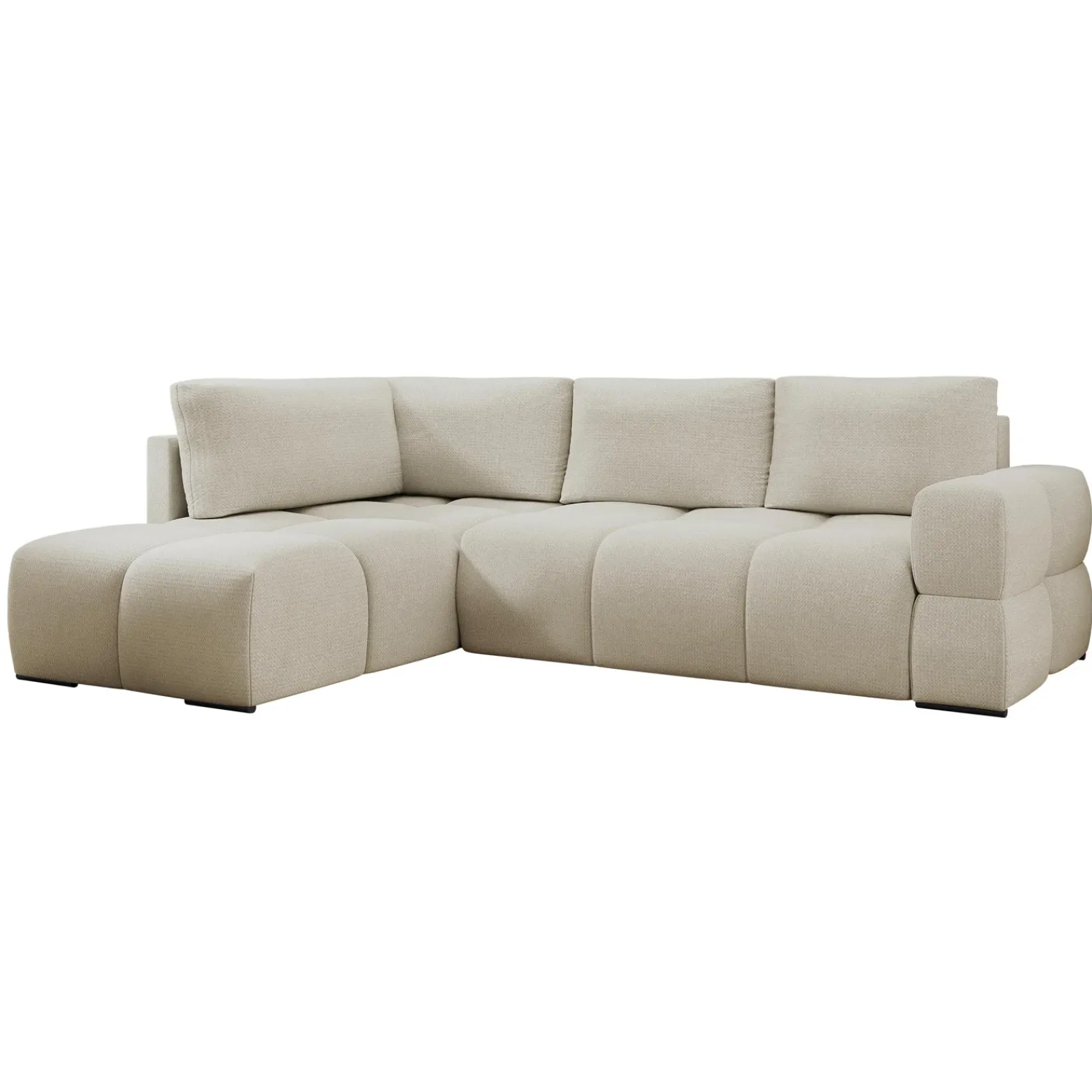 Garnero Arredamenti Divani Angolari|Divani Letto-Divano letto angolare 3 posti 267x185cm box contenitore beige Sottovoce Tessuto Artico Beige