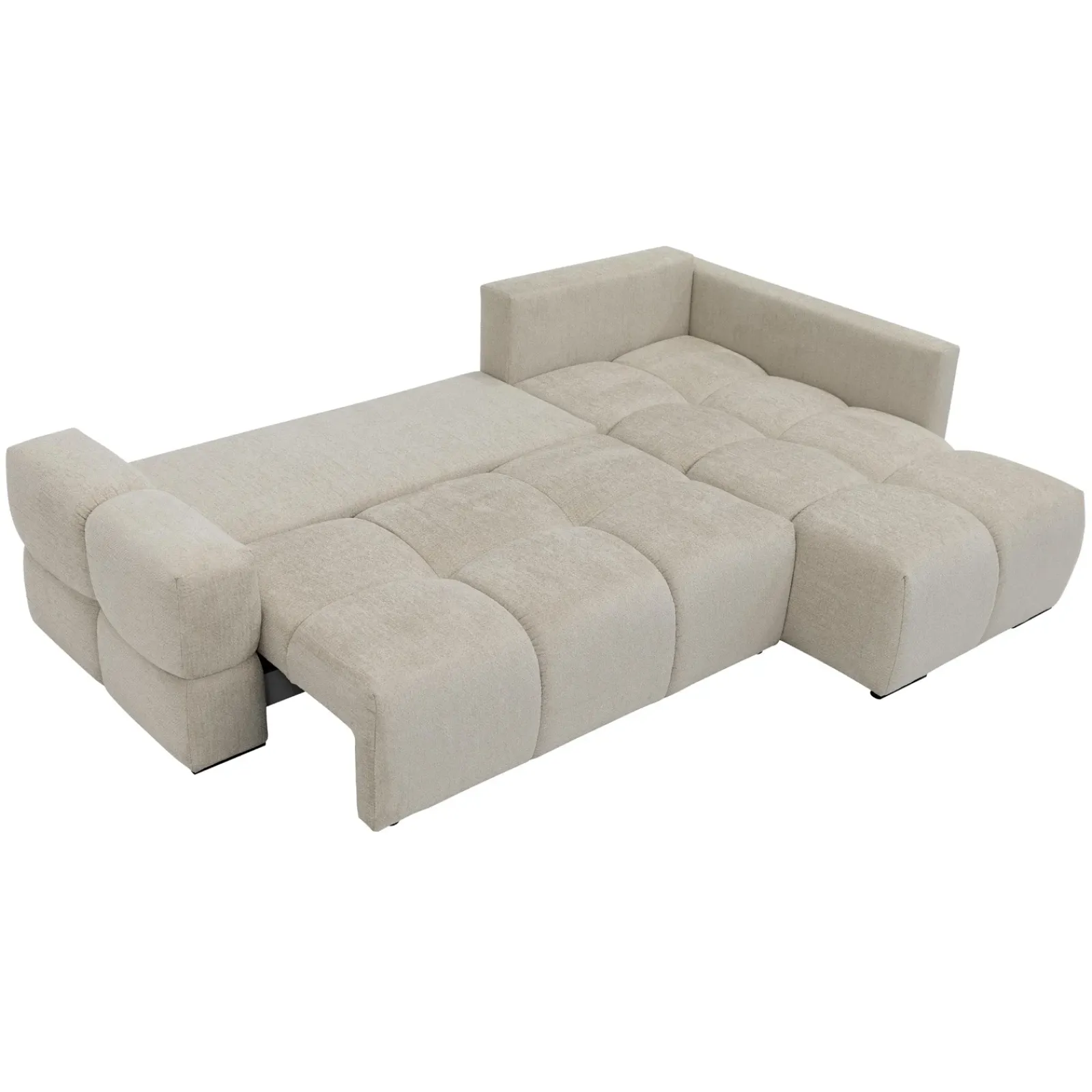 Garnero Arredamenti Divani Angolari|Divani Letto-Divano letto angolare 3 posti 267x185cm box contenitore beige Sottovoce Tessuto Artico Beige