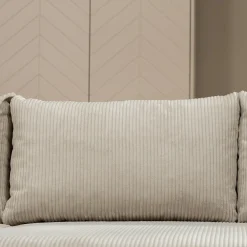 Garnero Arredamenti Divani Angolari|Divani Letto-Divano letto angolare 4 posti 285x188cm con contenitore tessuto velluto a coste beige Soft Velluto a Coste Poso Beige