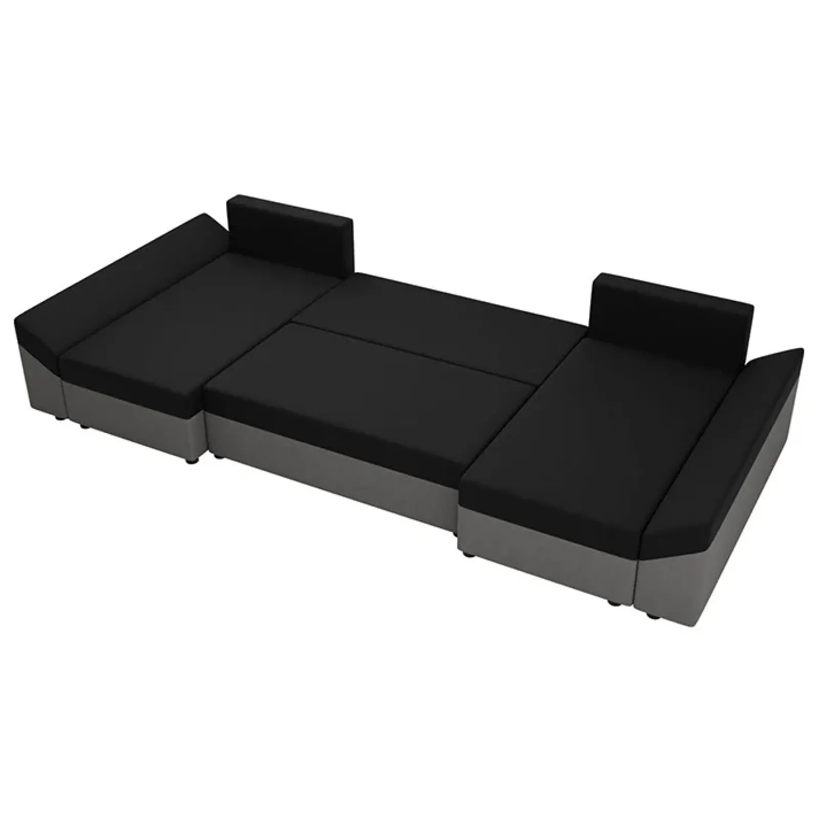 Garnero Arredamenti Divani Panoramici|Divani Angolari-Divano letto angolare 5 posti 321cm grigio nero Appia