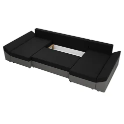 Garnero Arredamenti Divani Panoramici|Divani Angolari-Divano letto angolare 5 posti 321cm grigio nero Appia