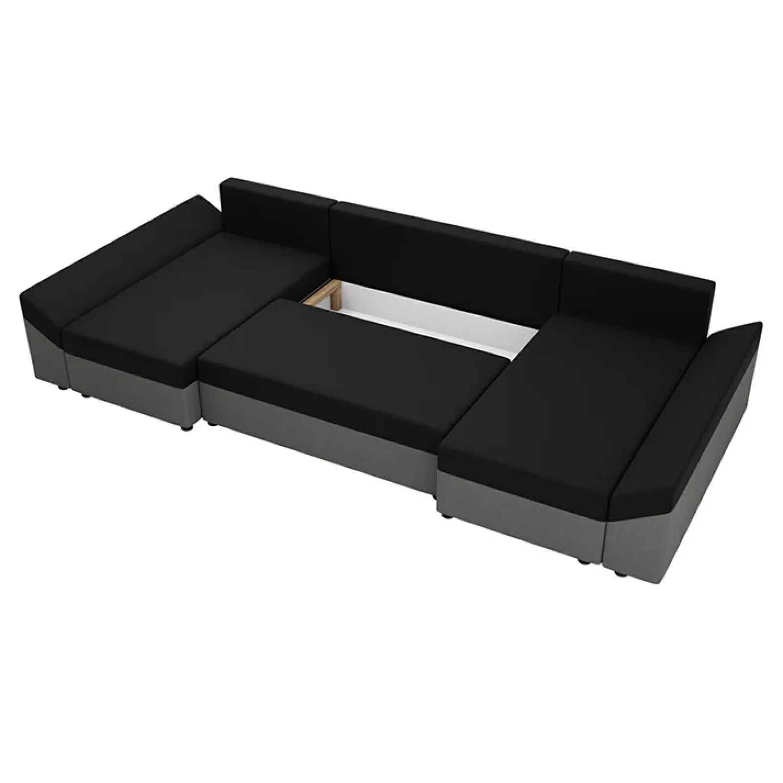 Garnero Arredamenti Divani Panoramici|Divani Angolari-Divano letto angolare 5 posti 321cm grigio nero Appia