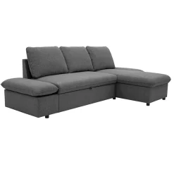 Garnero Arredamenti Divani Angolari|Divani Letto-Divano letto angolare 3 posti 260x148cm con contenitore antracite Arturo