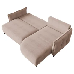 Garnero Arredamenti Divani Angolari|Divani Letto-Divano letto angolare 3 posti 244x165cm tessuto rosa Lollypop Tessuto Peluche Onega Rosa