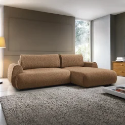 Garnero Arredamenti Divani Angolari|Divani Letto-Divano letto angolare destra 3 posti 270x167cm tessuto arancio Cloudify Tessuto Puente Arancio