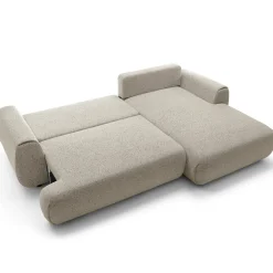 Garnero Arredamenti Divani Angolari|Divani Letto-Divano letto angolare destra 3 posti 270x167cm tessuto beige Cloudify Tessuto Puente Beige