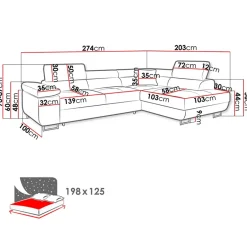 Garnero Arredamenti Divani Angolari|Divani Letto-Divano letto angolare destra imbottito 274x203cm blu Bormio Tessuto Vellutato Manila Blu