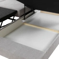 Garnero Arredamenti Divani Angolari|Divani Letto-Divano letto angolare destra imbottito 274x203cm velluto a coste grigio Bormio Velluto Poso Grigio