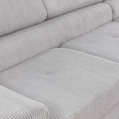 Garnero Arredamenti Divani Angolari|Divani Letto-Divano letto angolare destra imbottito 274x203cm velluto a coste grigio Bormio Velluto Poso Grigio