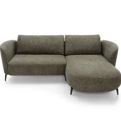Garnero Arredamenti Divani Angolari|Divani Letto-Divano letto angolare destra 3 posti 260x180cm tessuto bouclè verde Repose Tessuto Bouclè Blur Verdone