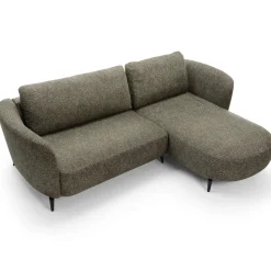 Garnero Arredamenti Divani Angolari|Divani Letto-Divano letto angolare destra 3 posti 260x180cm tessuto bouclè verde Repose Tessuto Bouclè Blur Verdone