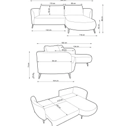 Garnero Arredamenti Divani Angolari|Divani Letto-Divano letto angolare destra 3 posti 260x180cm tessuto bouclè beige scuro Repose Tessuto Bouclè Blur Beige Scuro