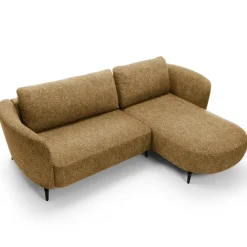 Garnero Arredamenti Divani Angolari|Divani Letto-Divano letto angolare destra 3 posti 260x180cm tessuto bouclè beige scuro Repose Tessuto Bouclè Blur Beige Scuro