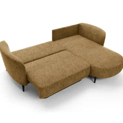 Garnero Arredamenti Divani Angolari|Divani Letto-Divano letto angolare destra 3 posti 260x180cm tessuto bouclè beige scuro Repose Tessuto Bouclè Blur Beige Scuro