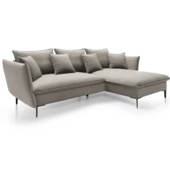 Garnero Arredamenti Divani Angolari|Divani Letto-Divano letto angolare destro 3 posti 258x167cm tessuto beige Lushify Tessuto Riviera Vellutato Beige