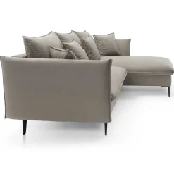 Garnero Arredamenti Divani Angolari|Divani Letto-Divano letto angolare destro 3 posti 258x167cm tessuto beige Lushify Tessuto Riviera Vellutato Beige