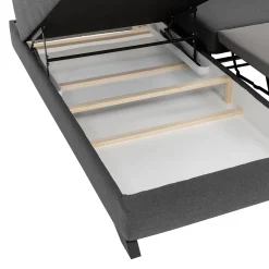 Garnero Arredamenti Divani Angolari|Divani Letto-Divano letto angolare destro 5 posti 272x219cm tessuto antracite Lumma