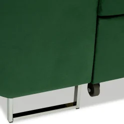 Garnero Arredamenti Divani Angolari|Divani Letto-Divano letto angolare destra imbottito 274x203cm verde Bormio Tessuto Vellutato Manila Verde