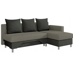 Garnero Arredamenti Divani Angolari|Divani Letto-Divano letto angolare destra 3 posti 215cm grigio scuro e chiaro Aureliano