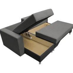 Garnero Arredamenti Divani Angolari|Divani Letto-Divano letto angolare destra 3 posti 215cm grigio scuro e chiaro Aureliano