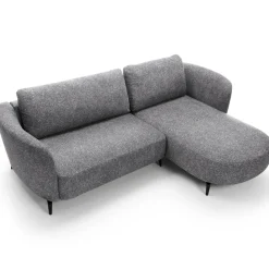 Garnero Arredamenti Divani Angolari|Divani Letto-Divano letto angolare destra 3 posti 260x180cm tessuto bouclè grigio Repose Tessuto Bouclè Blur Grigio