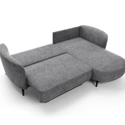 Garnero Arredamenti Divani Angolari|Divani Letto-Divano letto angolare destra 3 posti 260x180cm tessuto bouclè grigio Repose Tessuto Bouclè Blur Grigio