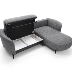 Garnero Arredamenti Divani Angolari|Divani Letto-Divano letto angolare destra 3 posti 260x180cm tessuto bouclè grigio Repose Tessuto Bouclè Blur Grigio