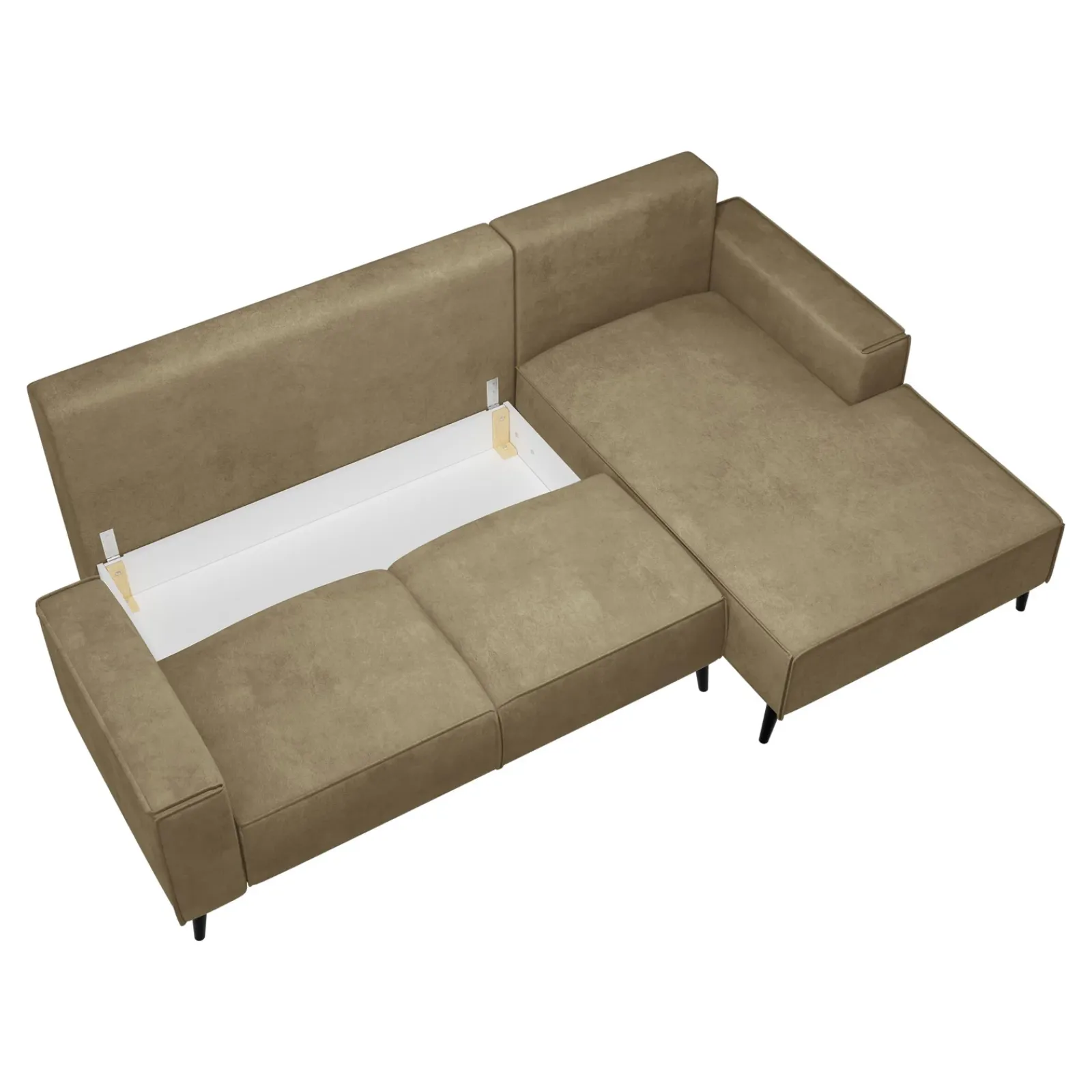 Garnero Arredamenti Divani Angolari|Divani Letto-Divano letto angolare destro 3 posti 260x161cm tessuto beige Pluf