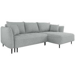 Garnero Arredamenti Divani Angolari|Divani Letto-Divano letto angolare destro 3 posti 276x158cm tessuto grigio Angle Tessuto Peluche Onega Grigio