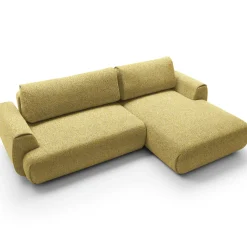 Garnero Arredamenti Divani Angolari|Divani Letto-Divano letto angolare destra 3 posti 270x167cm tessuto giallo Cloudify Tessuto Puente Giallo