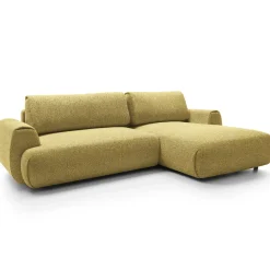Garnero Arredamenti Divani Angolari|Divani Letto-Divano letto angolare destra 3 posti 270x167cm tessuto giallo Cloudify Tessuto Puente Giallo