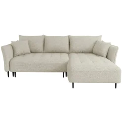 Garnero Arredamenti Divani Angolari|Divani Letto-Divano letto angolare destro 3 posti 276x158cm tessuto tortora Angle Tessuto Peluche Onega Tortora