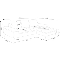 Garnero Arredamenti Divani Angolari|Divani Letto-Divano letto angolare destra 3 posti 265x170cm tessuto beige Chillax