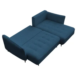 Garnero Arredamenti Divani Angolari|Divani Letto-Divano letto angolare destro 3 posti 276x158cm tessuto blu Angle Tessuto Peluche Onega Blu