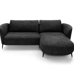 Garnero Arredamenti Divani Angolari|Divani Letto-Divano letto angolare destra 3 posti 260x180cm tessuto bouclè antracite Repose Tessuto Bouclè Blur Antracite