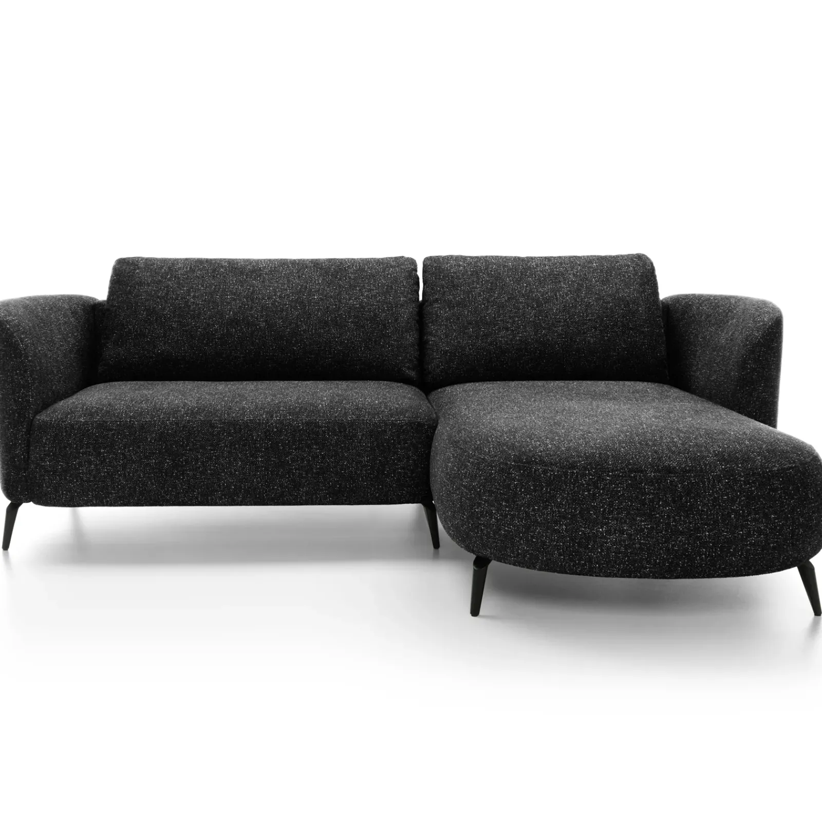 Garnero Arredamenti Divani Angolari|Divani Letto-Divano letto angolare destra 3 posti 260x180cm tessuto bouclè antracite Repose Tessuto Bouclè Blur Antracite