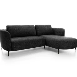 Garnero Arredamenti Divani Angolari|Divani Letto-Divano letto angolare destra 3 posti 260x180cm tessuto bouclè antracite Repose Tessuto Bouclè Blur Antracite
