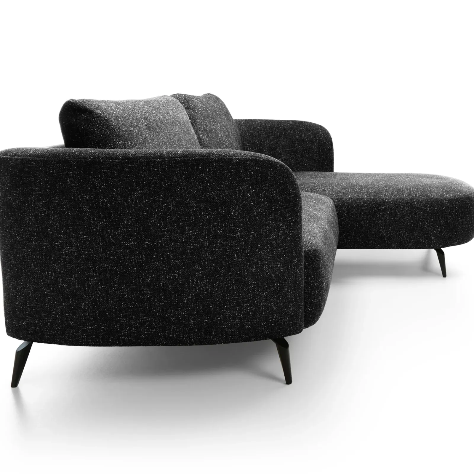 Garnero Arredamenti Divani Angolari|Divani Letto-Divano letto angolare destra 3 posti 260x180cm tessuto bouclè antracite Repose Tessuto Bouclè Blur Antracite